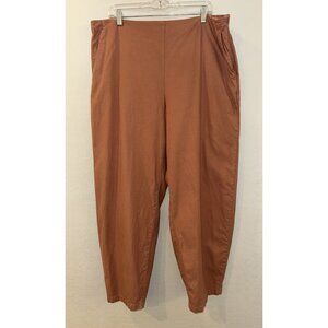 Eileen Fisher Womens Clay Ankle Lantern Pant NWOT $178 Cotton Hemp Loose  Sz XL